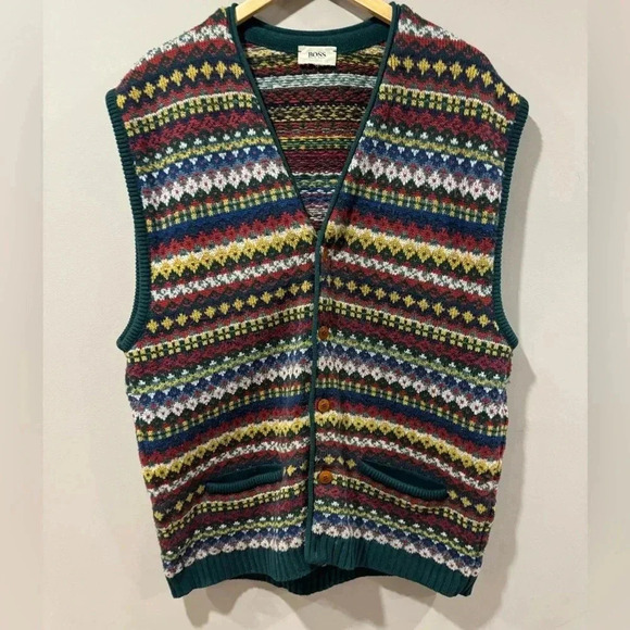Vtg. Hugo Boss COOGI Sweater Wool Blend Vest - Picture 3 of 15